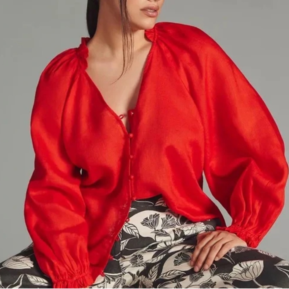 NWT Maeve Anthropologie Audie Linen Blouse